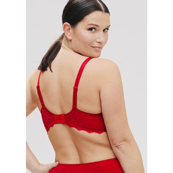 Simone Perele Caresse Spacer 3D T Shirt Bra Underwire Lightly Padded Red 34 F - Picture 6 of 14